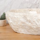 Erosi Marmor Waschbecken mit Naturkante 50 cm