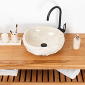 Erosi Marmor Waschbecken mit Naturkante 40 cm Wohnfreuden