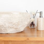 Erosi Marmor Waschbecken mit Naturkante 40 cm Wohnfreuden