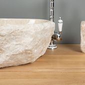 Erosi Marmor Waschbecken mit Naturkante 40 cm Wohnfreuden