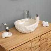 Erosi Marmor Waschbecken mit Naturkante 40 cm Wohnfreuden