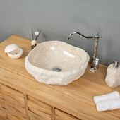 Erosi Marmor Waschbecken mit Naturkante 40 cm Wohnfreuden