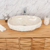 Erosi Marmor Waschbecken mit Naturkante 60 cm Wohnfreuden