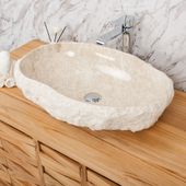 Erosi Marmor Waschbecken mit Naturkante 60 cm Wohnfreuden