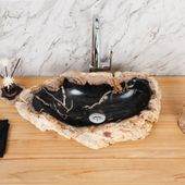 Fossiles Holz Waschbecken 55 cm Wohnfreuden