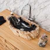Fossiles Holz Waschbecken 55 cm Wohnfreuden