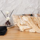 Fossiles Holz Waschbecken 55 cm Wohnfreuden