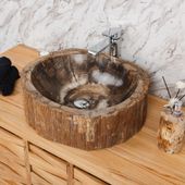 Fossiles Holz Waschbecken 50 cm Wohnfreuden