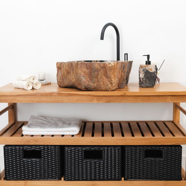 Fossiles Holz Waschbecken 50 cm Wohnfreuden