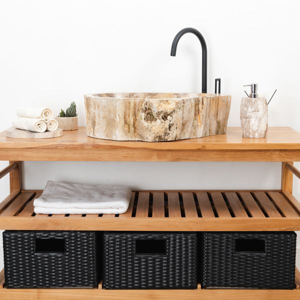 Fossiles Holz Waschbecken 60 cm Wohnfreuden