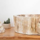 Fossiles Holz Waschbecken 60 cm Wohnfreuden