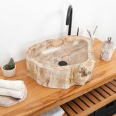 Fossiles Holz Waschbecken 60 cm Wohnfreuden