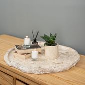 Marmor Tablett creme 50 cm mit Naturkante