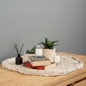 Marmor Tablett creme 50 cm mit Naturkante