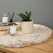 Marmor Tablett creme 50 cm mit Naturkante