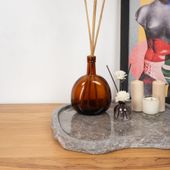 Marmor Tablett grau 40 cm mit Naturkante