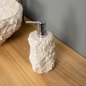 Marmor Seifenspender creme außen natur 180 ml