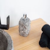 Marmor Seifenspender grau außen natur 180 ml