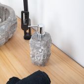 Marmor Seifenspender grau außen natur 180 ml