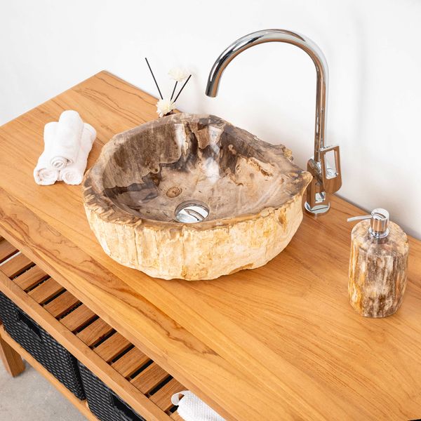 Fossiles Holz Waschbecken 43 x 36 x 16 cm
