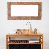 Fossiles Holz Waschbecken 55 x 39 x 16 cm wohnfreuden