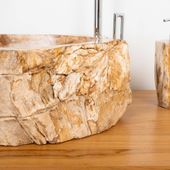 Fossiles Holz Waschbecken 55 x 39 x 16 cm wohnfreuden