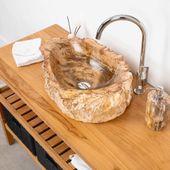 Fossiles Holz Waschbecken 55 x 39 x 16 cm wohnfreuden
