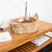 Fossiles Holz Waschbecken 55 x 39 x 16 cm wohnfreuden