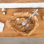 Fossiles Holz Waschbecken 55 x 39 x 16 cm wohnfreuden