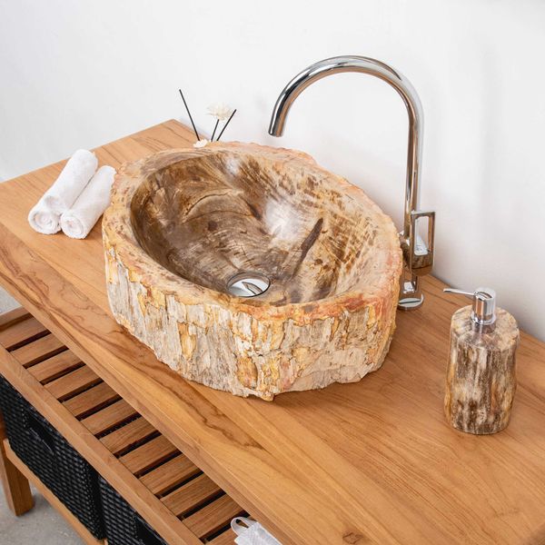 Fossiles Holz Waschbecken 53 x 39 x 15 cm wohnfreuden