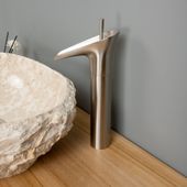 Einhebel-Waschtischarmatur silber breiter Auslauf Waschbecken kaufen 1