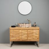 Waschbecken fossiles Holz ca. 50 cm innen poliert kaufen 2