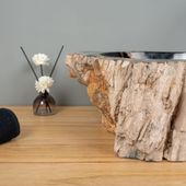Waschbecken fossiles Holz ca. 50 cm innen poliert kaufen 5