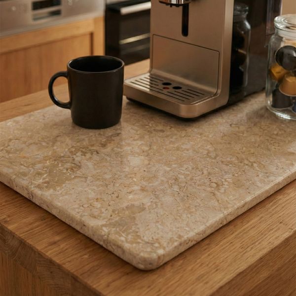 Marmor Küchen Tablett Untersetzer 60 x 30 cm creme wohnfreuden