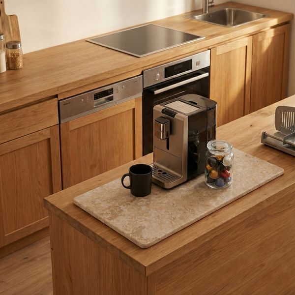 Marmor Küchen Tablett Untersetzer 60 x 30 cm creme wohnfreuden