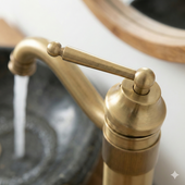 Retro Armatur Einhebelmischer gold wohnfreuden