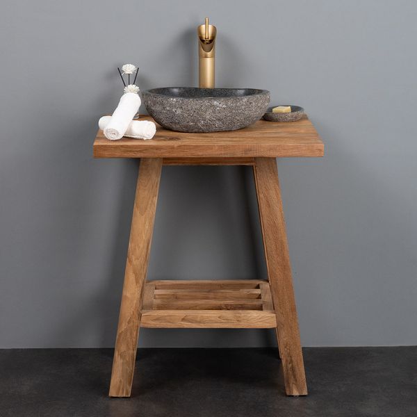 Teakholz Waschtisch Zen rustikal 60 cm 