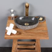 Teakholz Waschtisch Zen rustikal 60 cm wohnfreuden