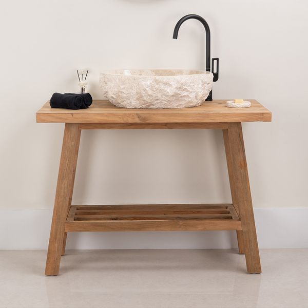 Teakholz Waschtisch Zen rustikal 100 cm