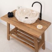 Teakholz Waschtisch Zen rustikal 100 cm wohnfreuden