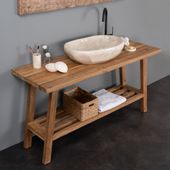 Teakholz Waschtisch Zen rustikal 140 cm wohnfreuden