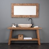 Teakholz Waschtisch Zen rustikal 140 cm wohnfreuden