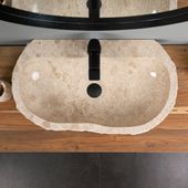Erosi Marmor Waschbecken creme mit Hahnloch 70 cm wohnfreuden