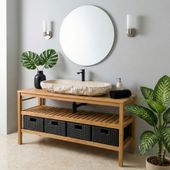 Erosi Marmor Waschbecken creme mit Hahnloch 100 cm wohnfreuden