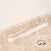 Erosi Marmor Waschbecken creme mit gerader Rückwand 70 cm wohnfreuden