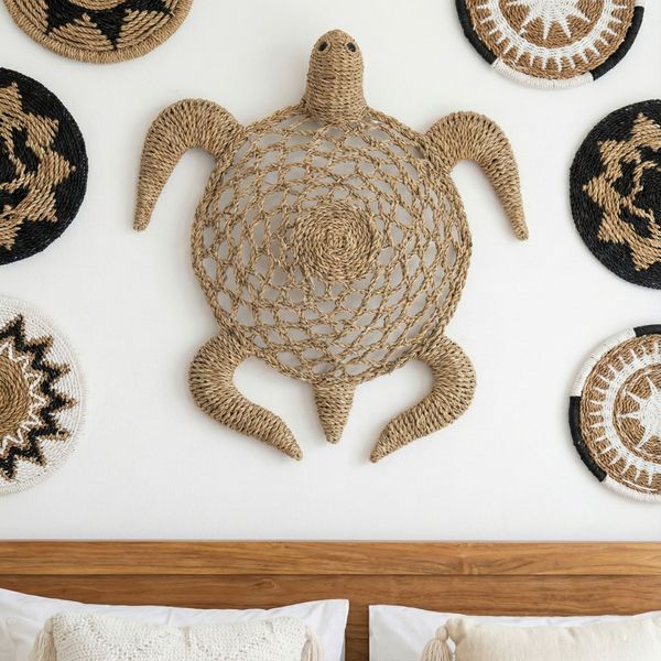 Wanddekoration Schildkröte natur aus Seegras wohnfreuden