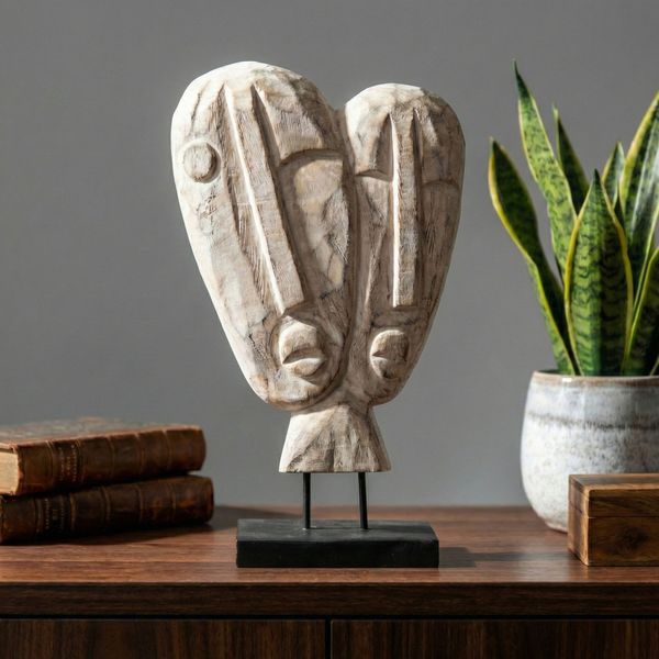 Dekofigur aus Suarholz Zwilling weiß wohnfreuden