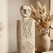 Skulptur Jasman aus Suarholz weiß wohnfreuden
