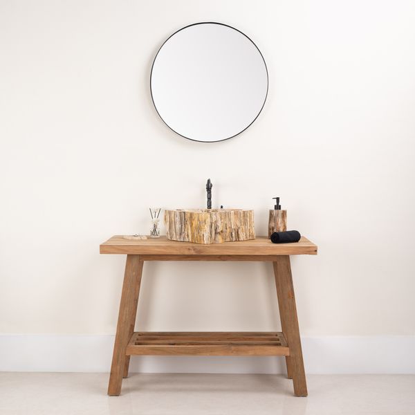 Fossiles Holz Waschbecken 45 cm wohnfreuden