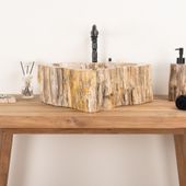 Fossiles Holz Waschbecken 45 cm wohnfreuden